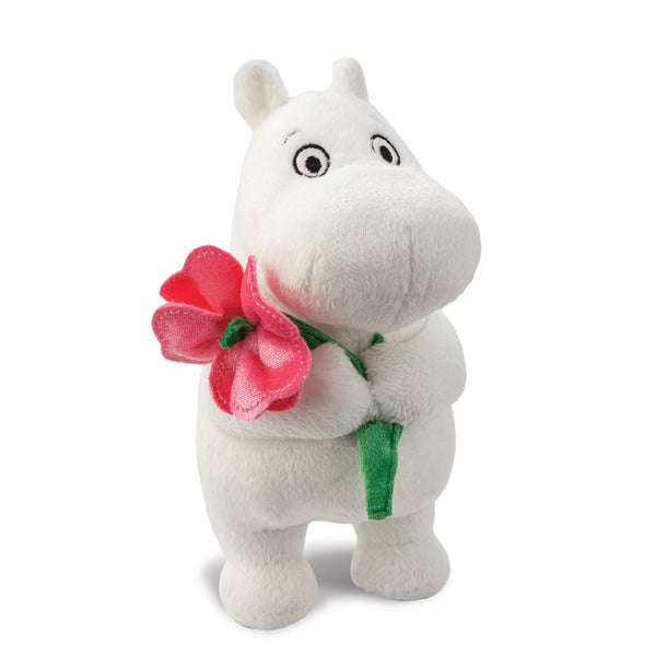 Moomin Standing with Pink Flower Soft Toy - Aurora world LTD