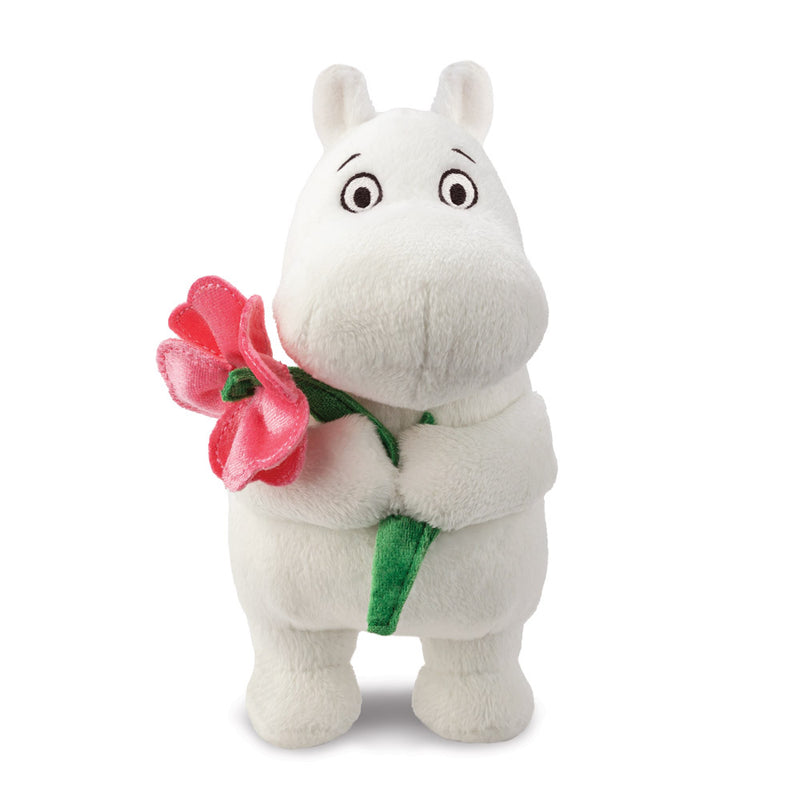 Moomin Standing with Pink Flower Soft Toy - Aurora world LTD